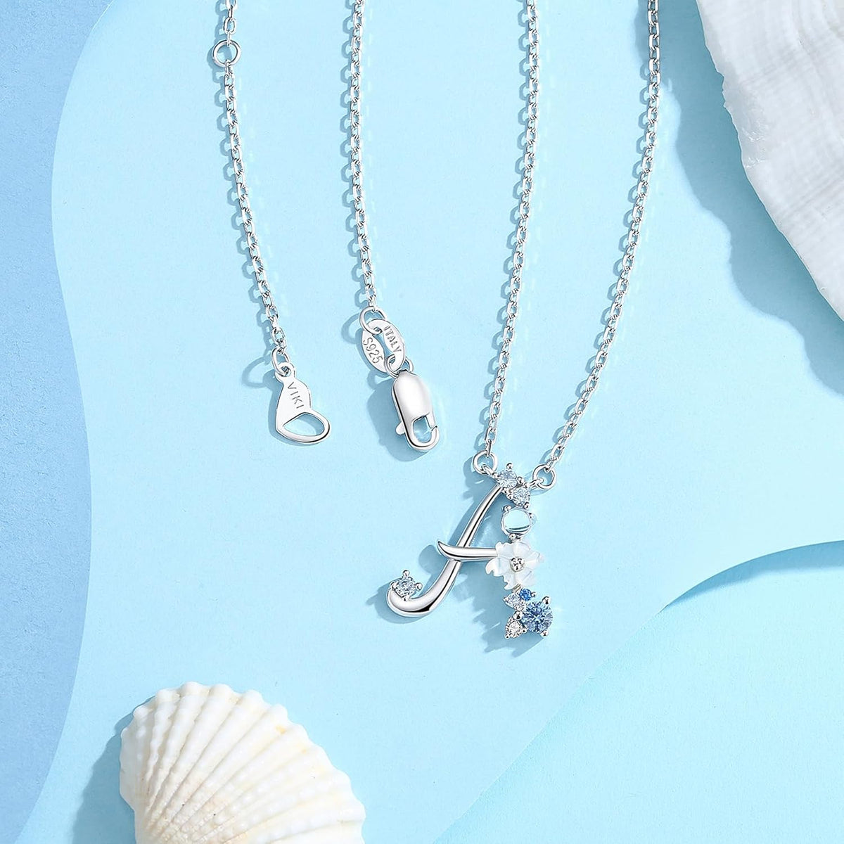 Initial Necklace for Women 925 Sterling Silver Initial a to Z Letter Pendant Necklace
