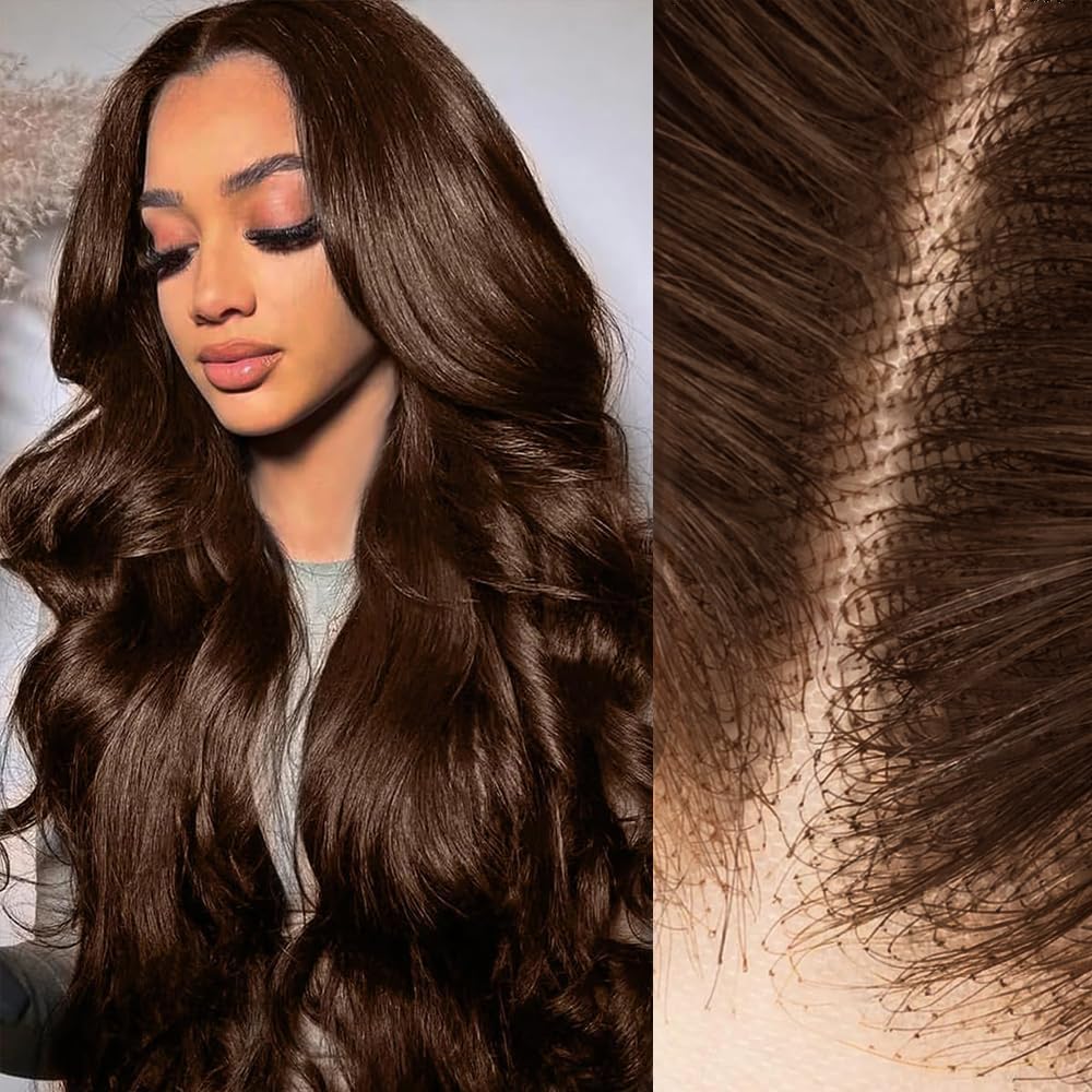 250 Density 2X6 SKINLIKE Real HD Lace Wigs 15A Chocolate Brown Lace Frontal Wigs Human Hair