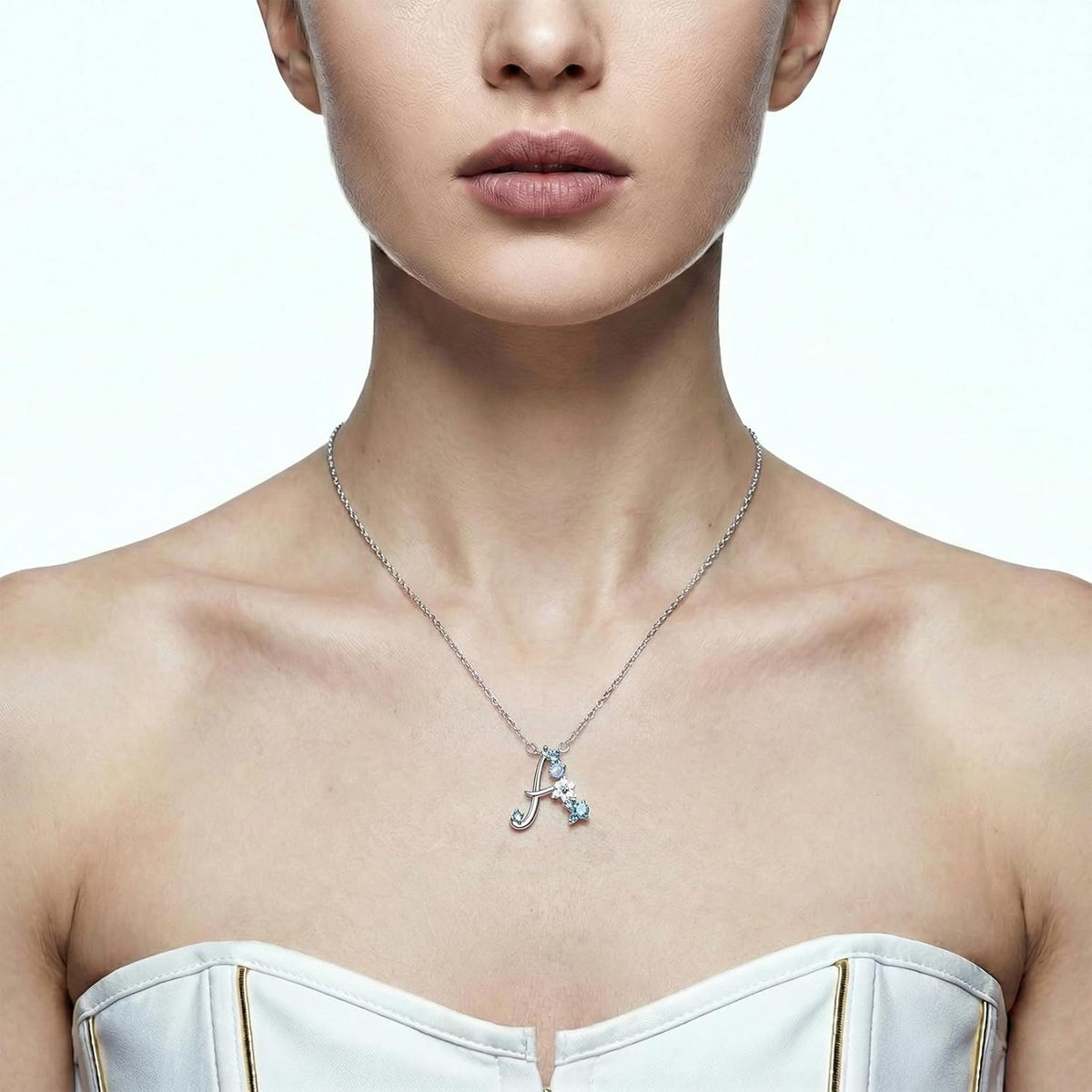 Initial Necklace for Women 925 Sterling Silver Initial a to Z Letter Pendant Necklace