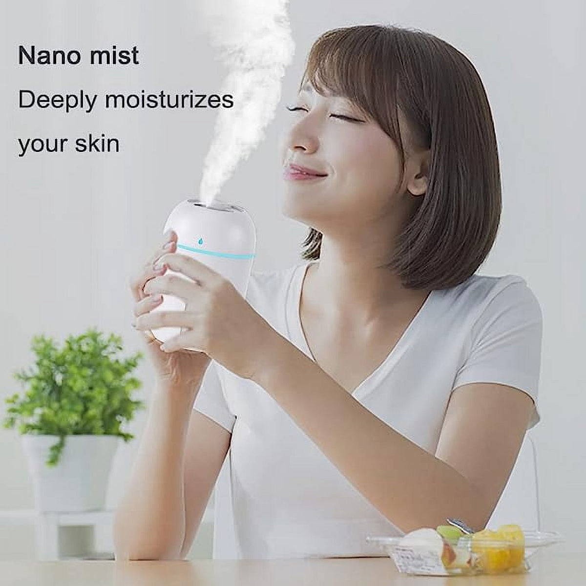 Mini Humidifier, 300Ml Portable Small Humidifiers for Baby, Car Humidifier Diffuser for Travel Plants Bedroom Desk Office