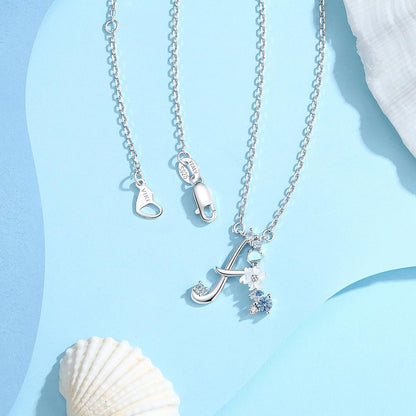 Initial Necklace for Women 925 Sterling Silver Initial a to Z Letter Pendant Necklace 