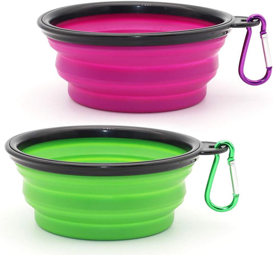 Dog Bowl Pet Collapsible Bowls, 2 Pack Collapsible Dog Water Bowls for Cats Dogs
