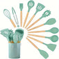 Kitchen Silicone Cooking Utensils, 12 Pc Kitchen Utensil Set, Wooden Kitchen Utensils, Kitchen Gadgets and Spatula Set