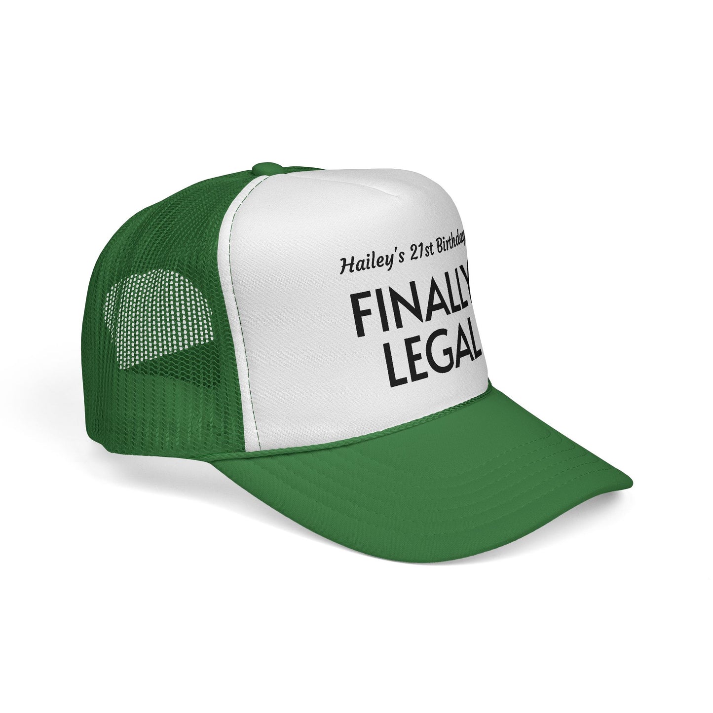 Finally Legal Trucker Cap — Personalized 21st Birthday Hat