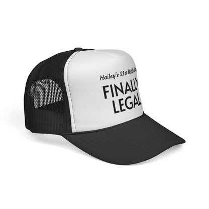 Finally Legal Trucker Cap — Personalized 21st Birthday Hat