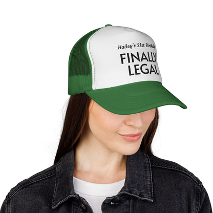 Finally Legal Trucker Cap — Personalized 21st Birthday Hat