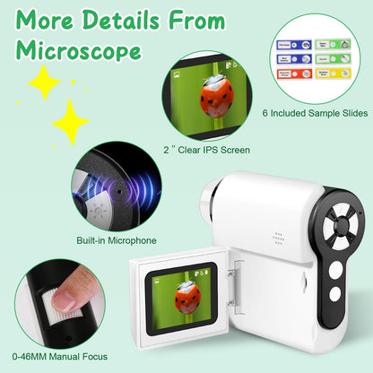 1Pc 3 in 1 Kids Microscope Telescope Camera 1,000X Handheld USB Mini Microscope