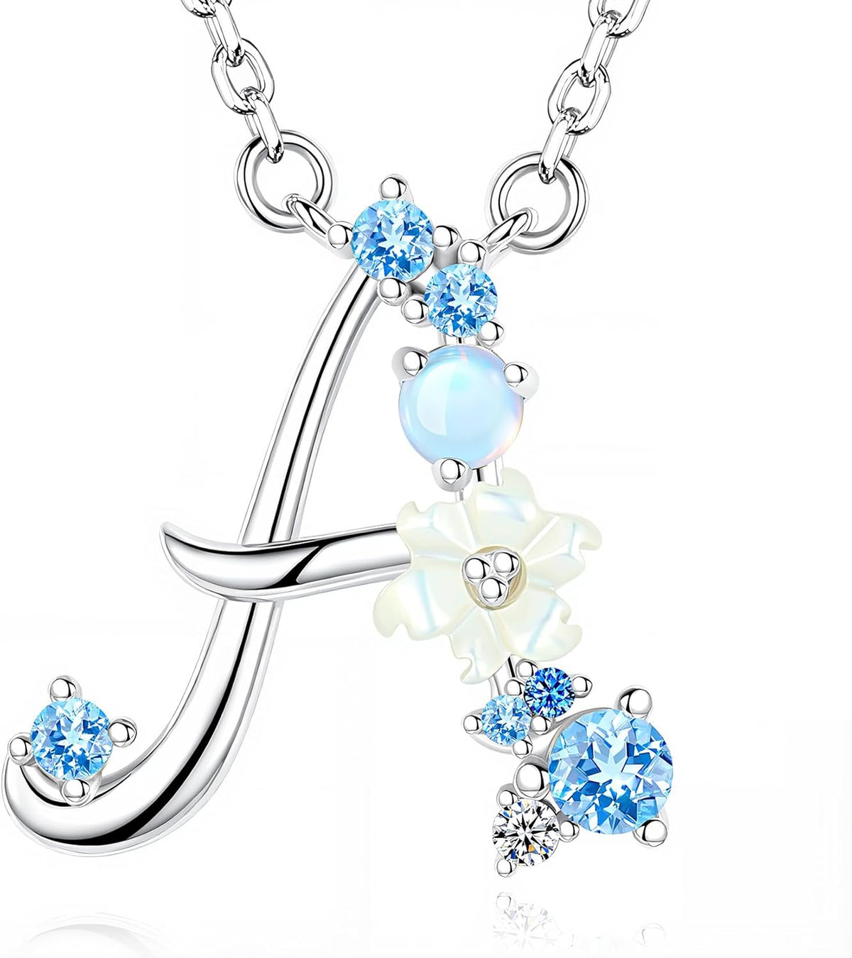 Initial Necklace for Women 925 Sterling Silver Initial a to Z Letter Pendant Necklace 