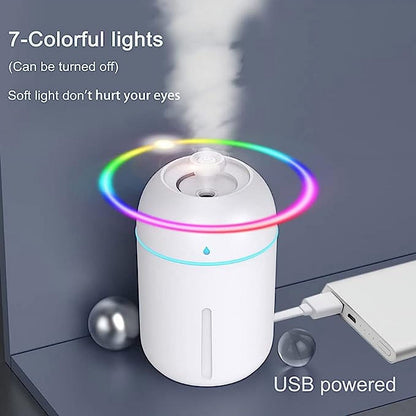 Mini Humidifier, 300Ml Portable Small Humidifiers for Baby, Car Humidifier Diffuser for Travel Plants Bedroom Desk Office