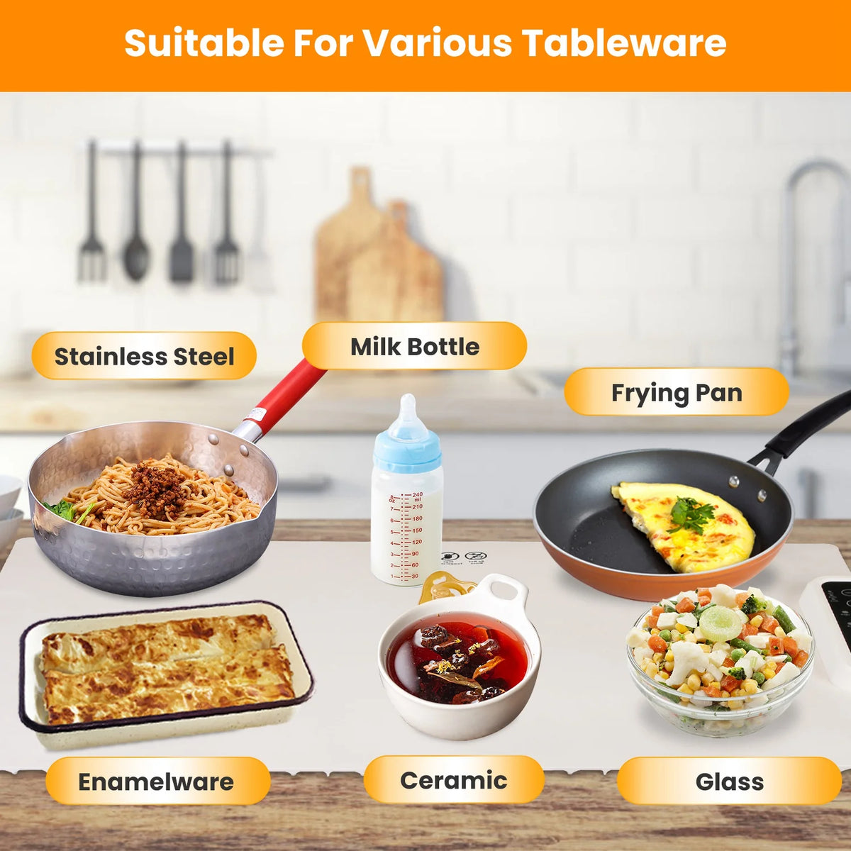 Electric Warming Tray Smart Food Warmer Roll up Heating Pad with Adjustable Temperature Control 