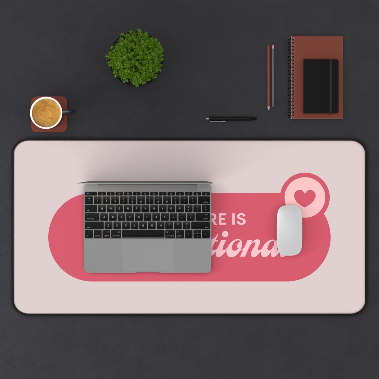 Desk Mat — "The Future Is Intersectional" Pink Feminist Mousepad