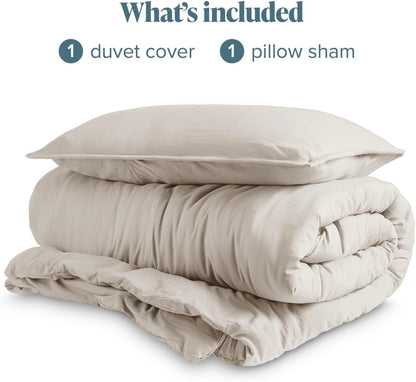 Washed Duvet Cover Set 1800 Ultra-Soft (Twin/Twin XL, Fog)