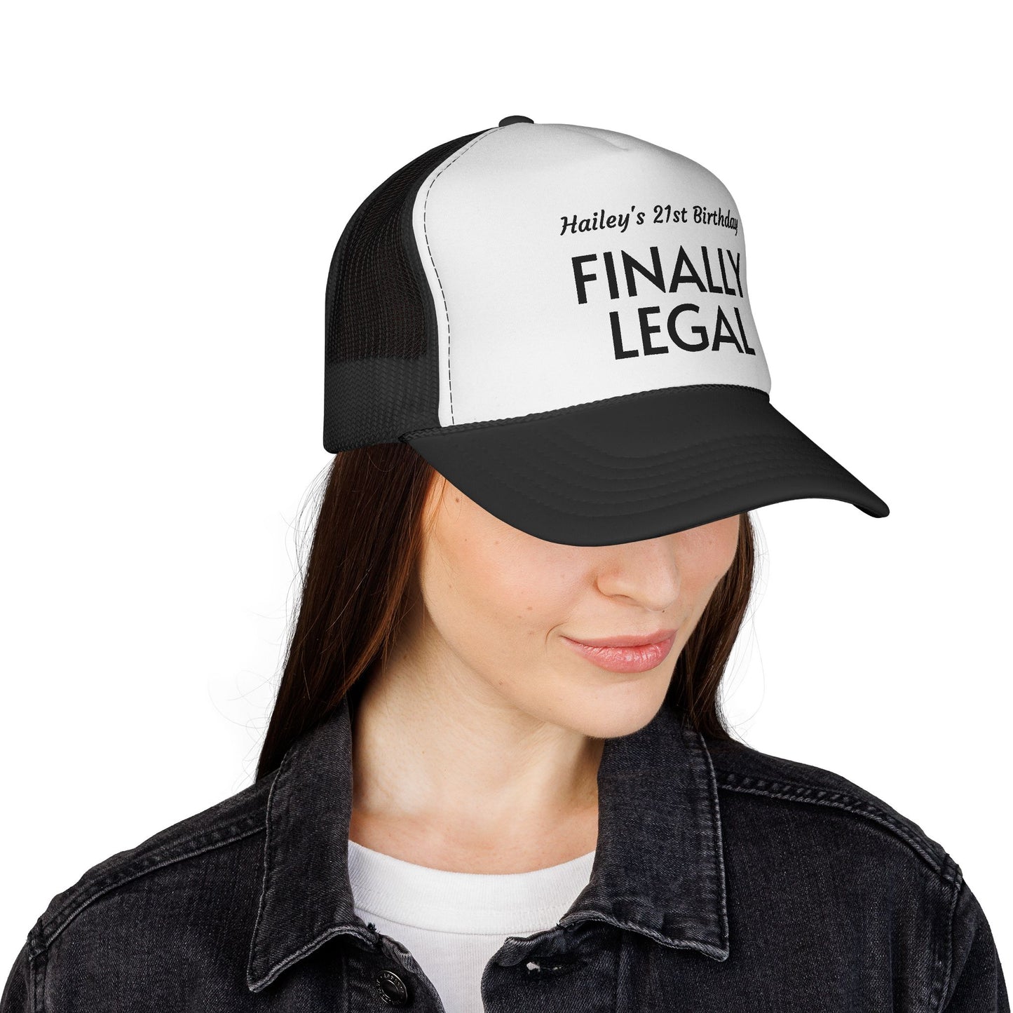 Finally Legal Trucker Cap — Personalized 21st Birthday Hat