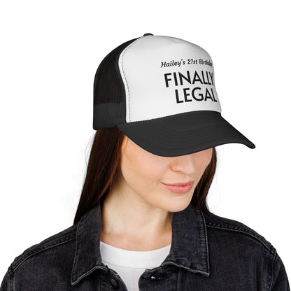 Finally Legal Trucker Cap — Personalized 21st Birthday Hat
