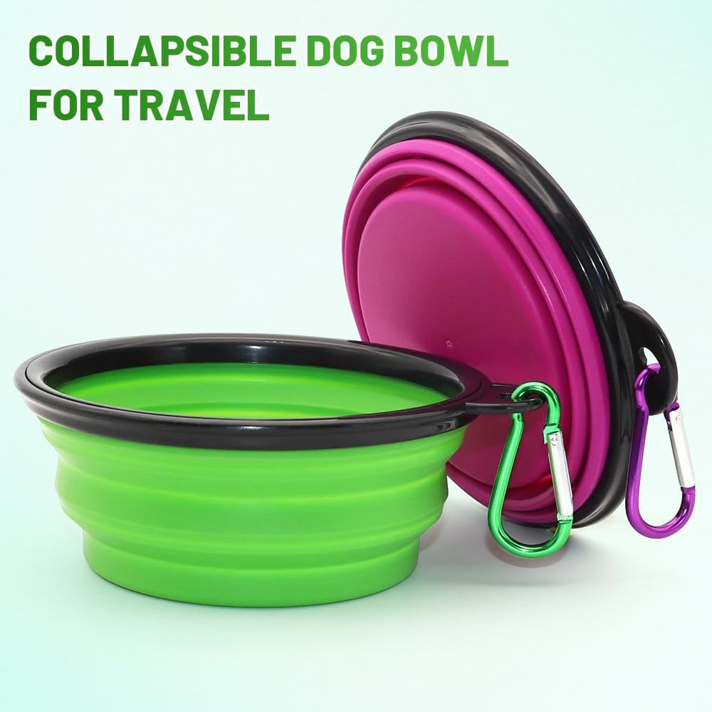 Dog Bowl Pet Collapsible Bowls, 2 Pack Collapsible Dog Water Bowls for Cats Dogs