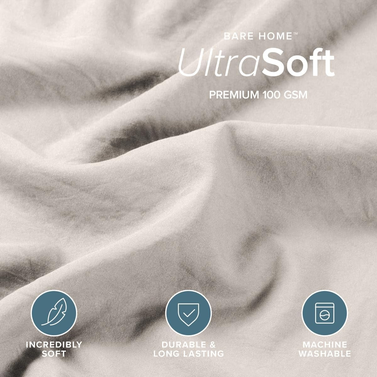 Washed Duvet Cover Set 1800 Ultra-Soft (Twin/Twin XL, Fog)