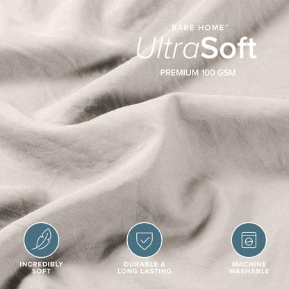 Washed Duvet Cover Set 1800 Ultra-Soft (Twin/Twin XL, Fog)