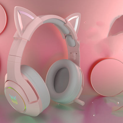 Head-Mounted Gaming Gaming Cute Girls Wired Computer Headset
