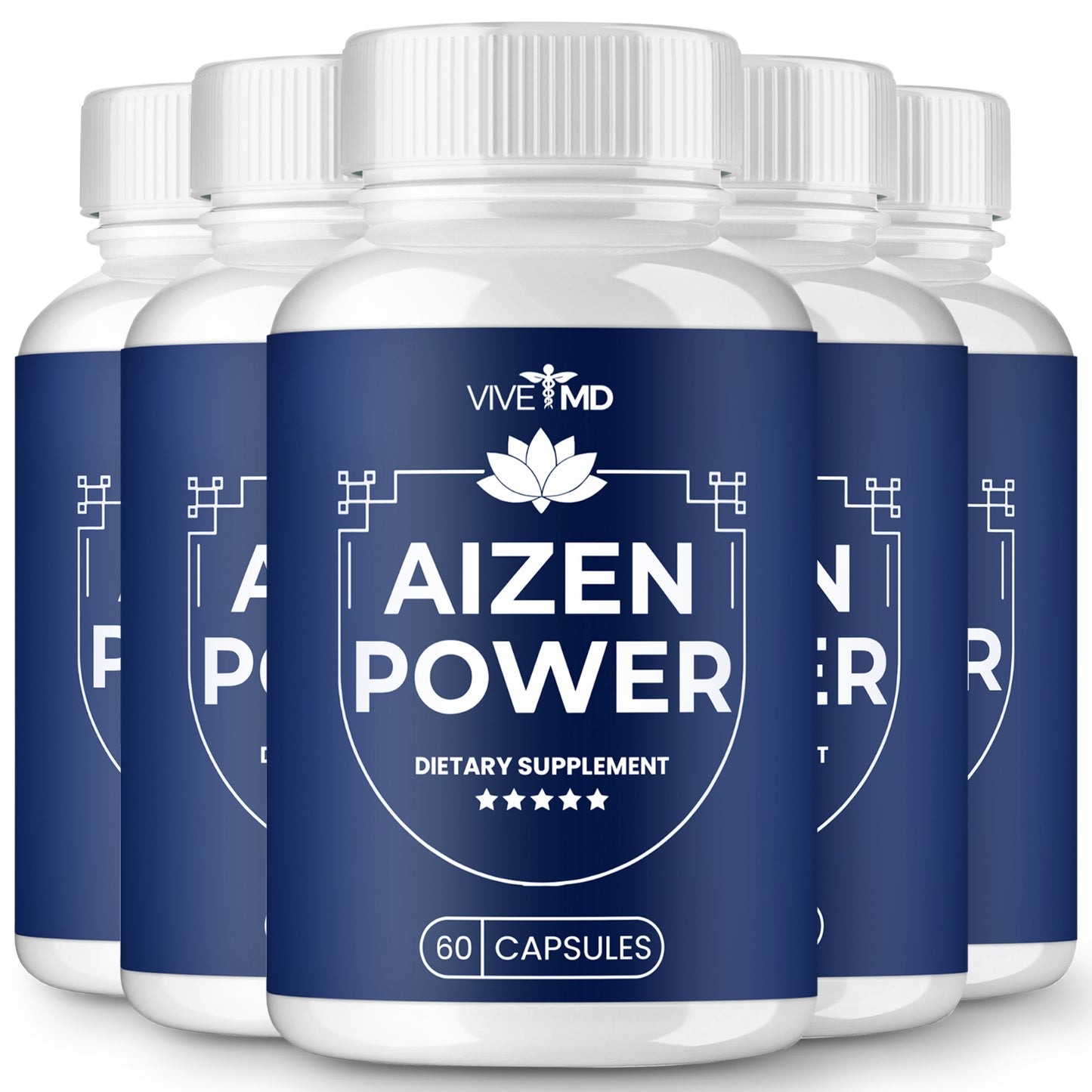 (5 Pack) Aizen Power, Aizen Power Male Enhancement Supplement (300 Capsules)