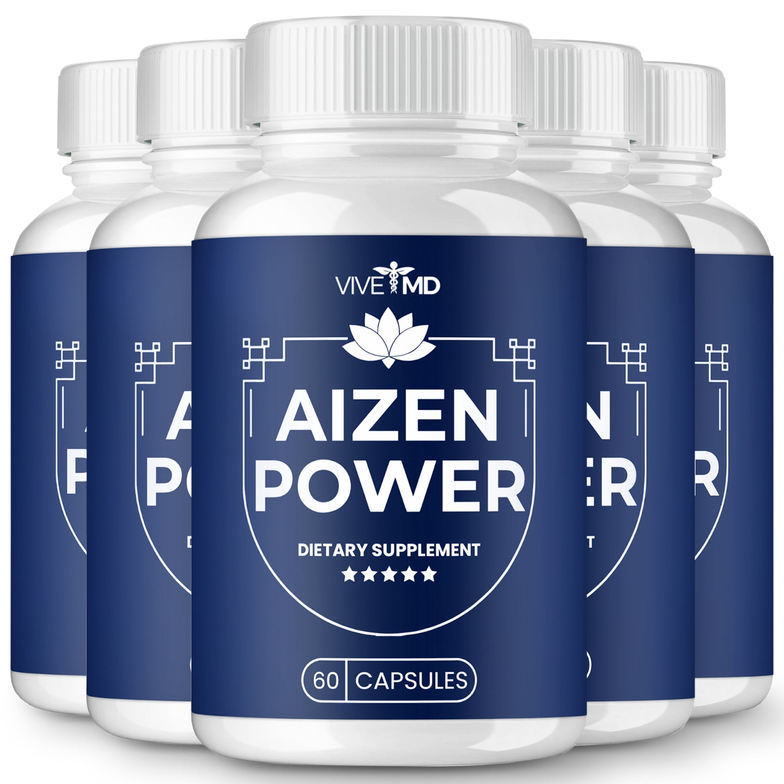 (5 Pack) Aizen Power, Aizen Power Male Enhancement Supplement (300 Capsules)
