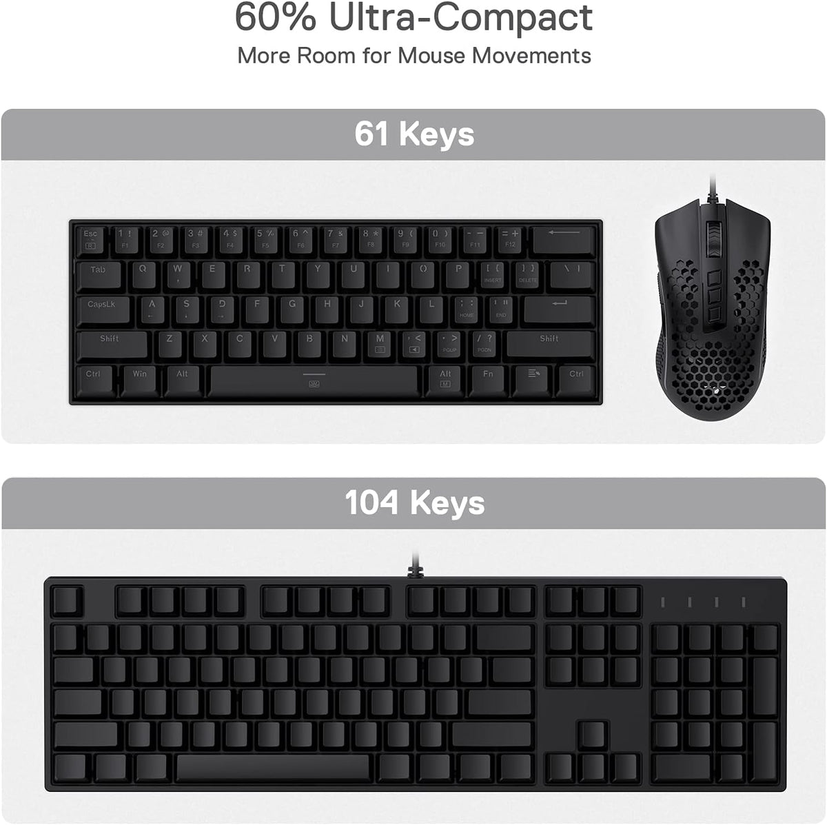K630 Dragonborn 60% Wired RGB Gaming Keyboard, 61 Keys Compact Mechanical Keyboard 