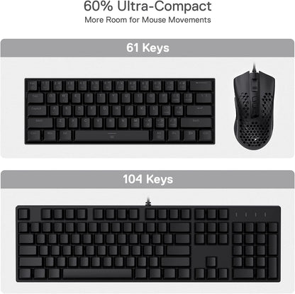 K630 Dragonborn 60% Wired RGB Gaming Keyboard, 61 Keys Compact Mechanical Keyboard 