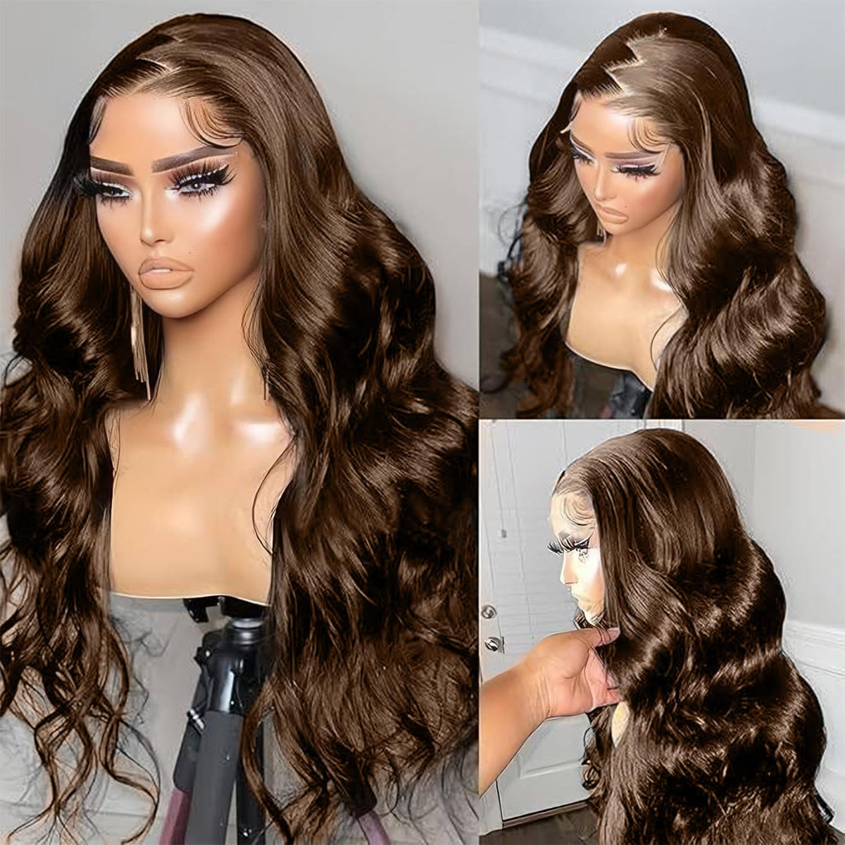 250 Density 2X6 SKINLIKE Real HD Lace Wigs 15A Chocolate Brown Lace Frontal Wigs Human Hair