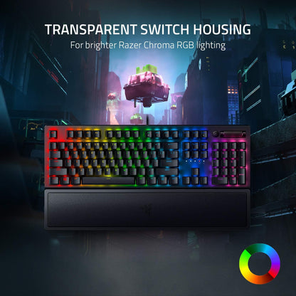 Razer Blackwidow V3 Mechanical Gaming Keyboard: Green Mechanical Switches Tactile & Clicky