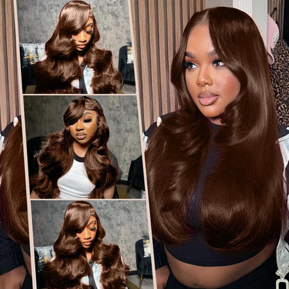 250 Density 2X6 SKINLIKE Real HD Lace Wigs 15A Chocolate Brown Lace Frontal Wigs Human Hair