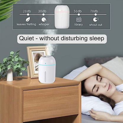Mini Humidifier, 300Ml Portable Small Humidifiers for Baby, Car Humidifier Diffuser for Travel Plants Bedroom Desk Office
