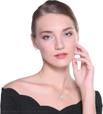 Initial Necklace for Women 925 Sterling Silver Initial a to Z Letter Pendant Necklace 