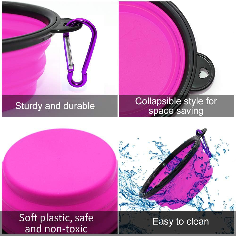 Dog Bowl Pet Collapsible Bowls, 2 Pack Collapsible Dog Water Bowls for Cats Dogs
