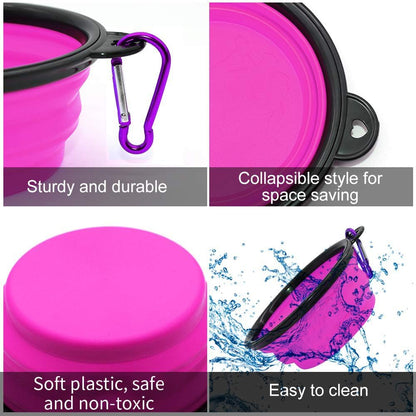 Dog Bowl Pet Collapsible Bowls, 2 Pack Collapsible Dog Water Bowls for Cats Dogs