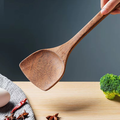 Kitchen Utensils Set Non-Stick Cookware for Kitchen Wooden Handle Soup Spoon Spatula Rice Spoon Shovel Kitchen Accessories