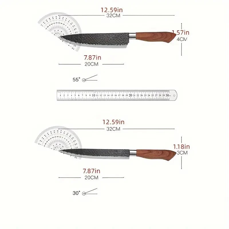 6 PCS Kitchen Knife Sets, Steel Kitchen Knives Set Tools Forged Kitchen Knife Scissors Ceramic Peeler Chef Slicer Knife Gift Case