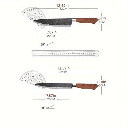 6 PCS Kitchen Knife Sets, Steel Kitchen Knives Set Tools Forged Kitchen Knife Scissors Ceramic Peeler Chef Slicer Knife Gift Case