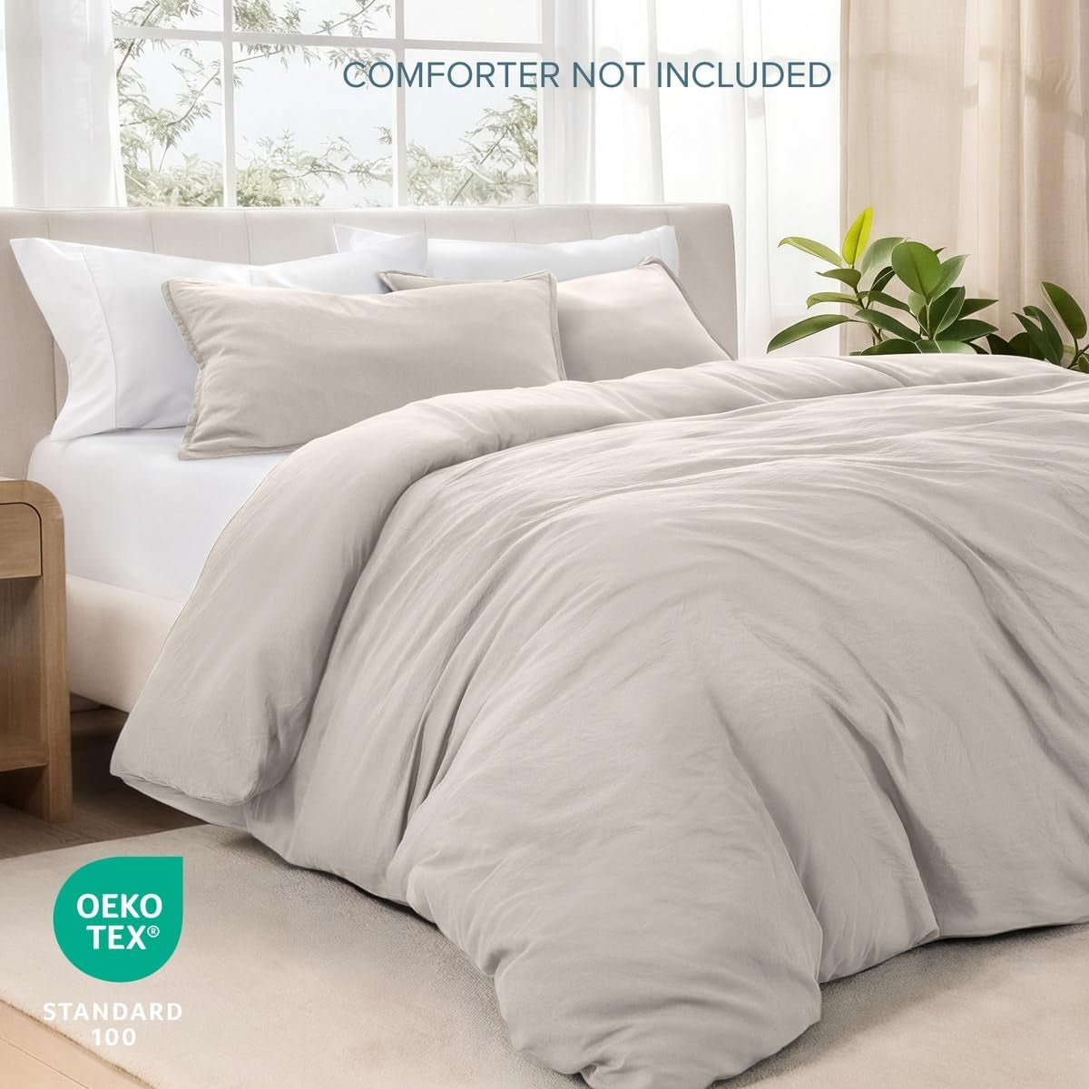 Washed Duvet Cover Set 1800 Ultra-Soft (Twin/Twin XL, Fog)