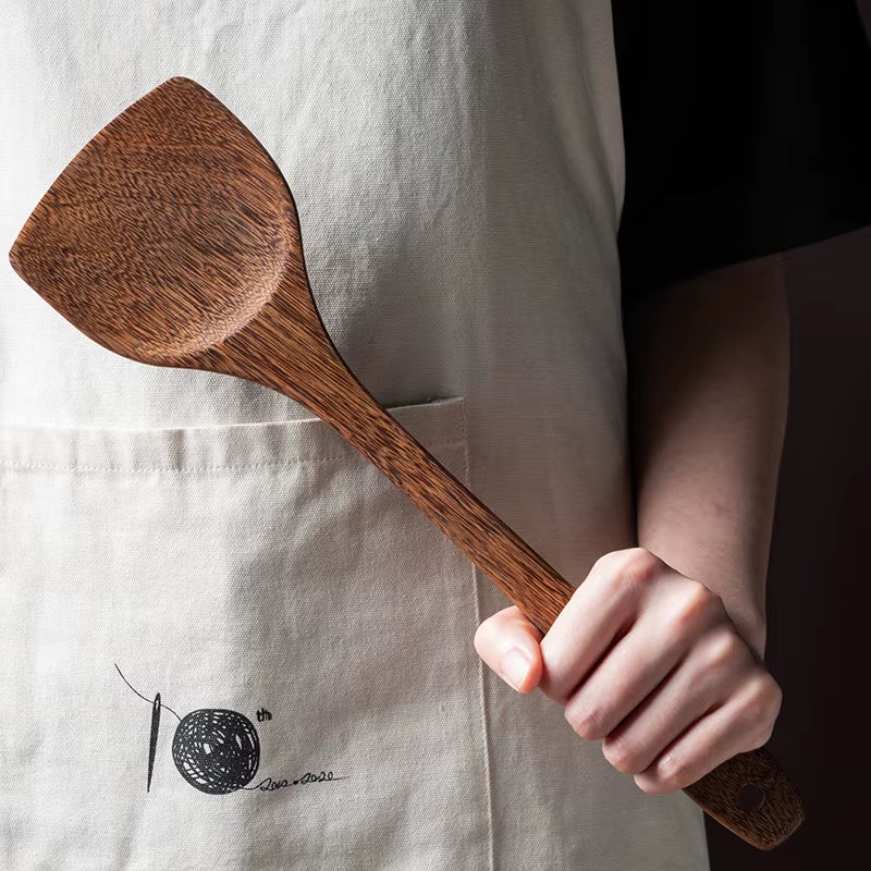 Kitchen Utensils Set Non-Stick Cookware for Kitchen Wooden Handle Soup Spoon Spatula Rice Spoon Shovel Kitchen Accessories