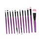 Makeup Brush Set 12Pcs Nylon Wooden Handle 183 Purple