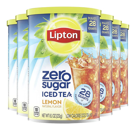Zero Sugar for Health and Wellness, Low Calorie Lemon Iced Tea Mix, Makes 28 Quarts (Pack of 6)