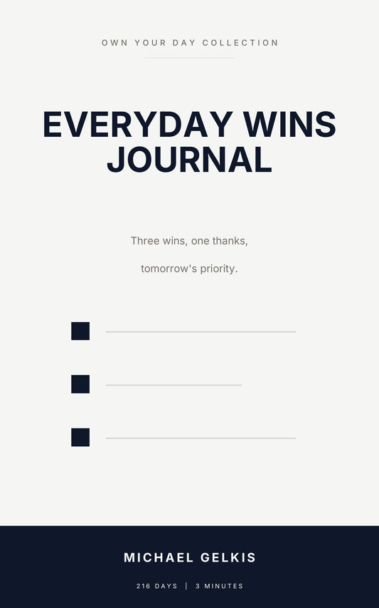 Cover of Everyday Wins Journal by Michael Gelkis, Karibunest