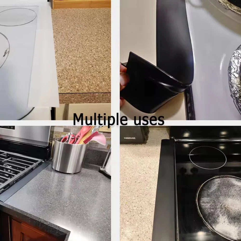 Silicone Gap Strip Kitchen Gas Stove Sealing Strip Kitchen Anti-Oil Anti-Stain Strip Silicone Insert Strip Kitchen Accessories
