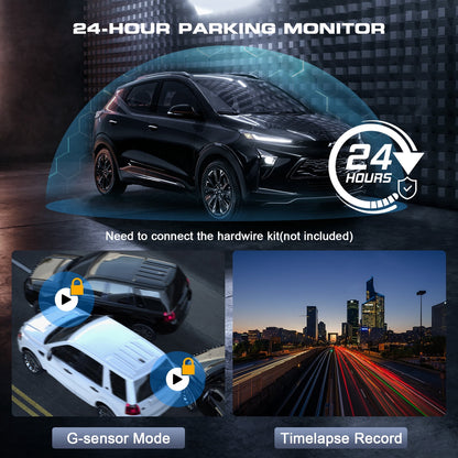 3 Channel Dash Cam Front and Rear, 4K/2.5K + 1080P Premium Car Camera 