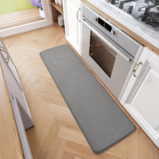 Color G Kitchen Runner Rug, 17"X79" Kitchen Rugs and Mats Non Skid Washable, Kitchen Floor Mat, Easy to Clean Kitchen Sink Mats Comfort Standing Mat for Kitchen, Floor, Office, Sink, Laundry, Grey