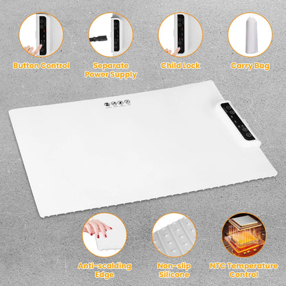 Electric Warming Tray Smart Food Warmer Roll up Heating Pad with Adjustable Temperature Control 