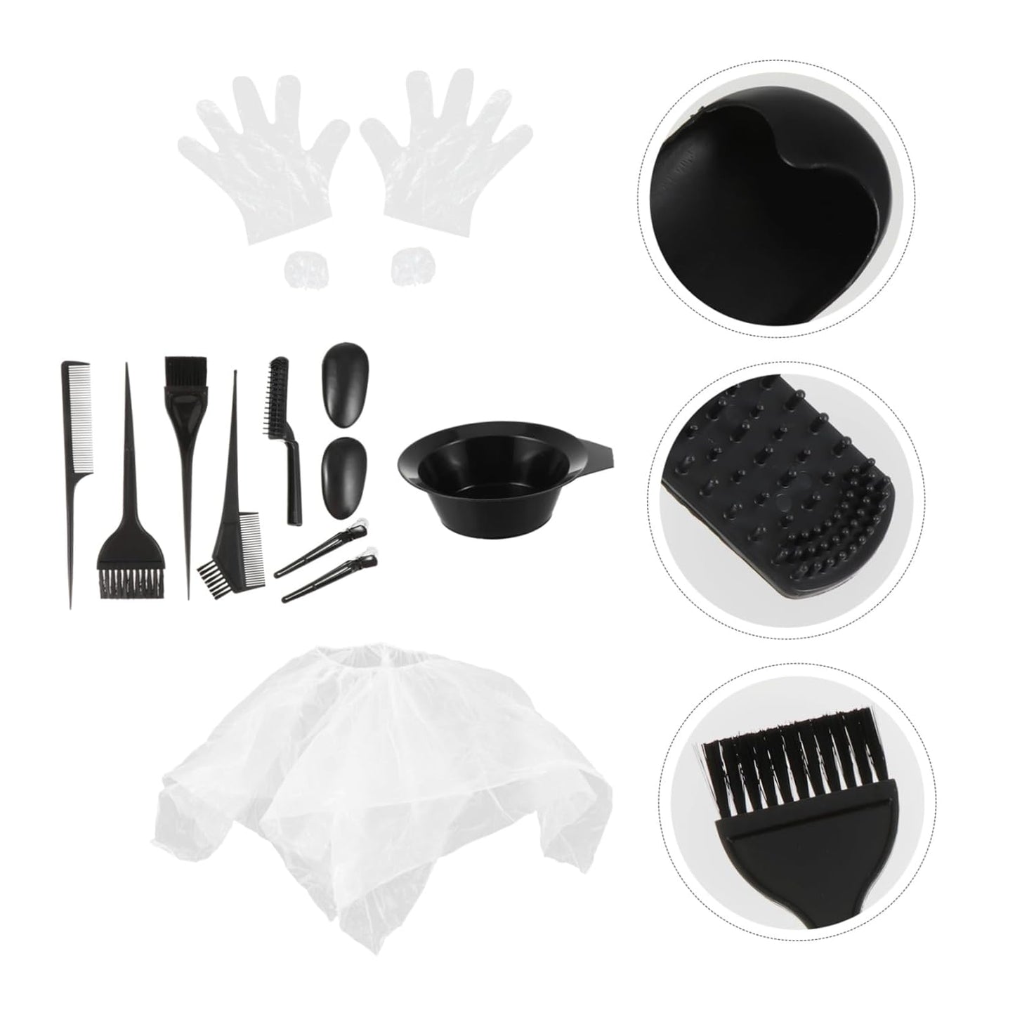 11 Piece Hair Coloring Tool Kit Dye Bowl and Disposable Gloves