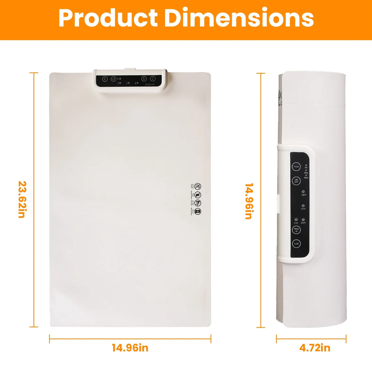 Electric Warming Tray Smart Food Warmer Roll up Heating Pad with Adjustable Temperature Control 