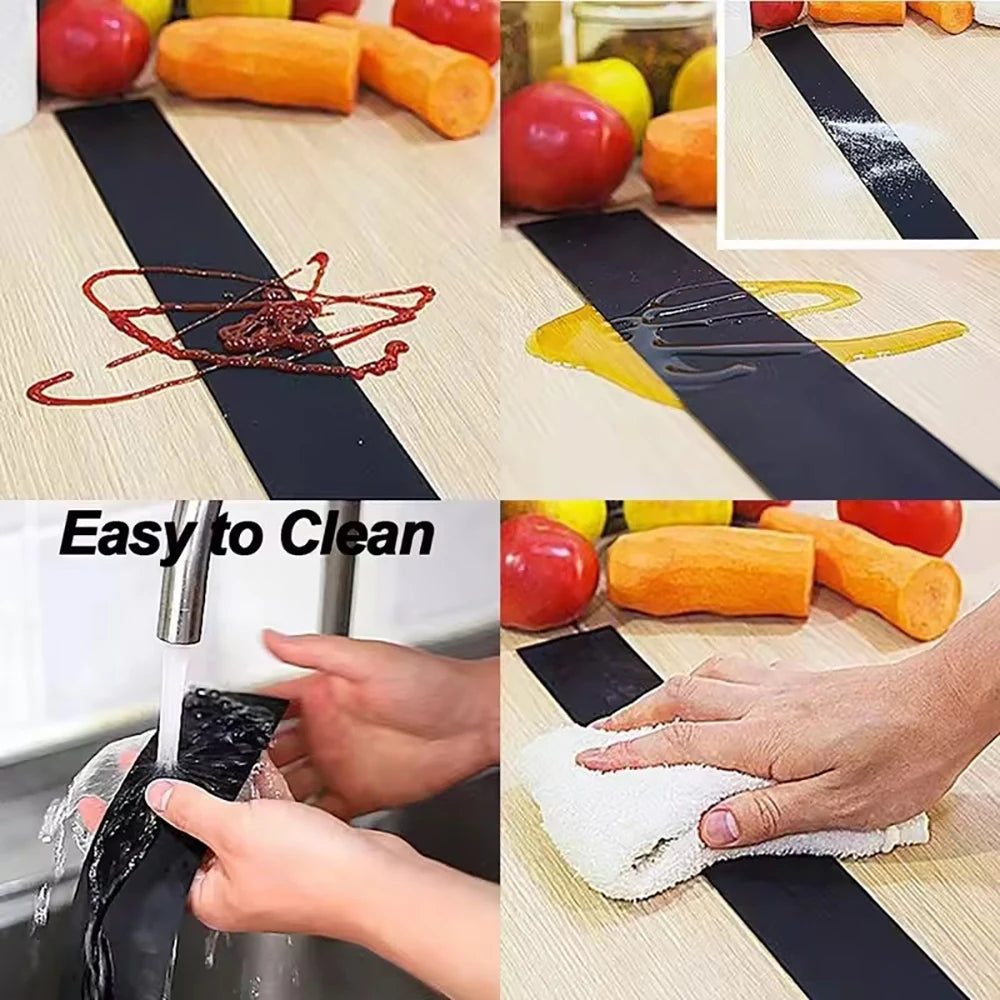 Silicone Gap Strip Kitchen Gas Stove Sealing Strip Kitchen Anti-Oil Anti-Stain Strip Silicone Insert Strip Kitchen Accessories