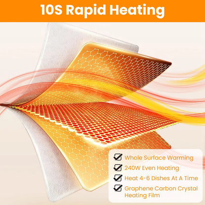 Electric Warming Tray Smart Food Warmer Roll up Heating Pad with Adjustable Temperature Control 